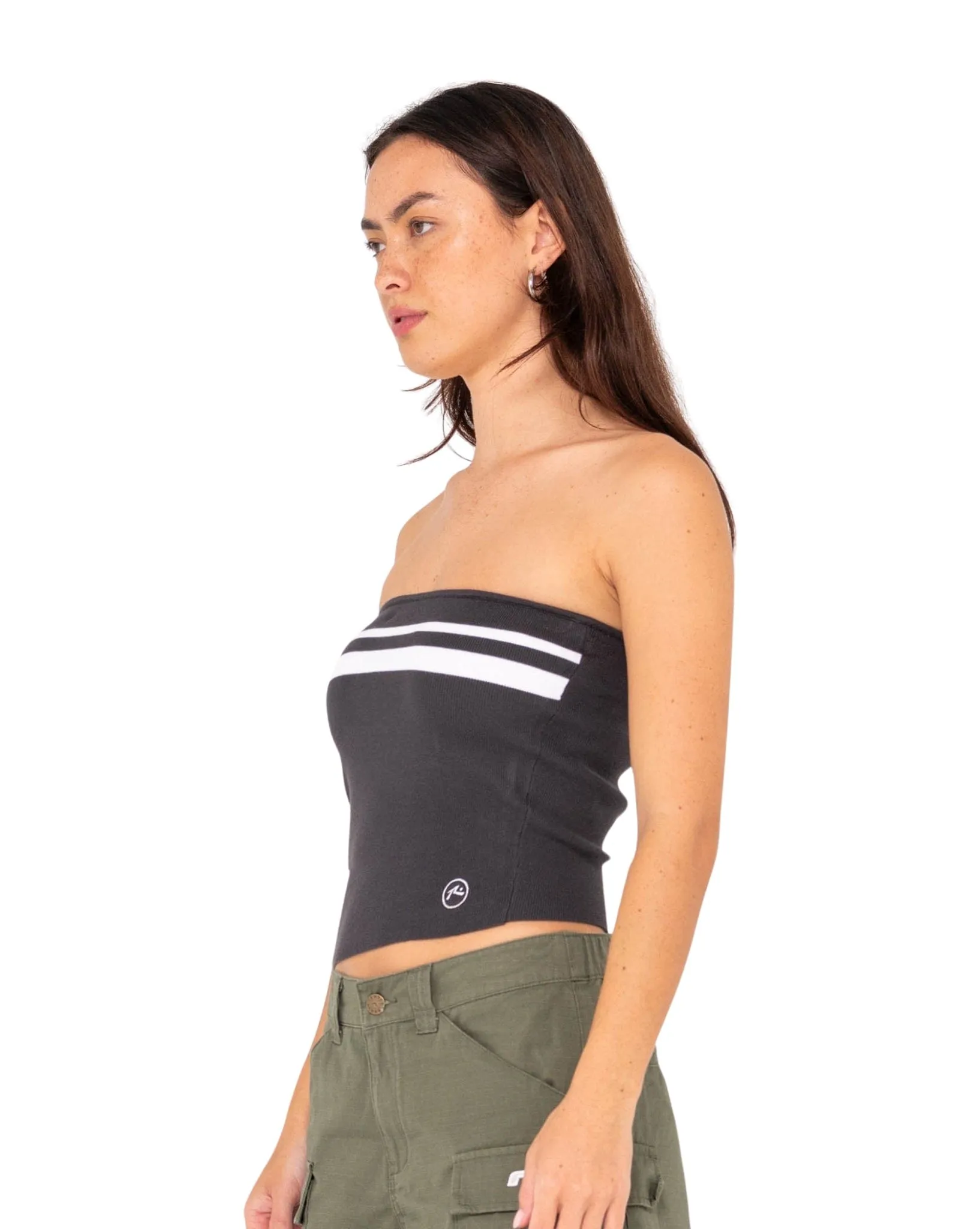 Amelia Strapless Contrast Knit Top
