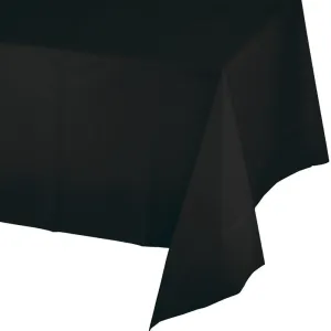 Black Velvet Plastic Table Cover 54in x 108in