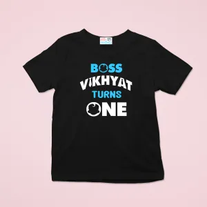 Boss Baby Theme First Birthday Black Tshirt