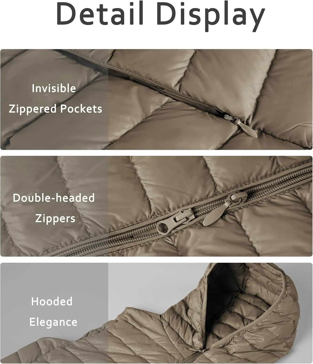 ELFJOY Long Puffer Vest Women Lightweight Down Vest with Hood Winter Warm Womens Vests Outerwear Sleeveless Puffer Jacket