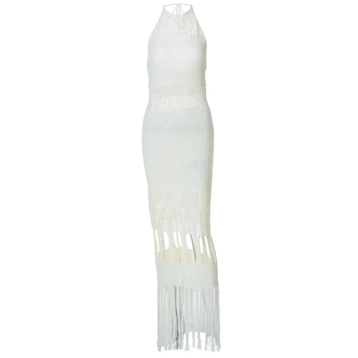 Knitted Tassel Lace Hollow Dress