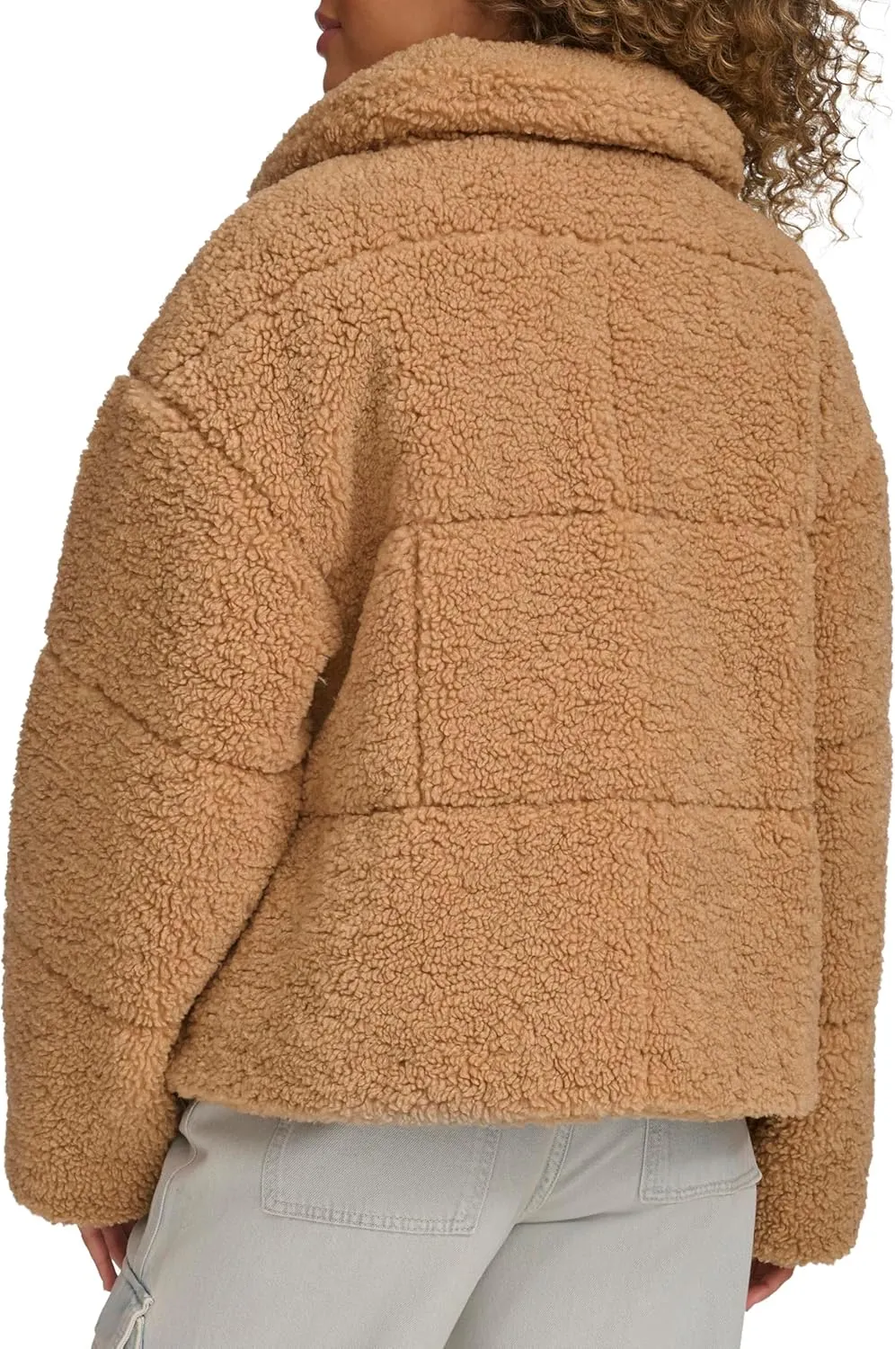 Levi's Women's Long Length Patchwork Quilted Teddy Coat