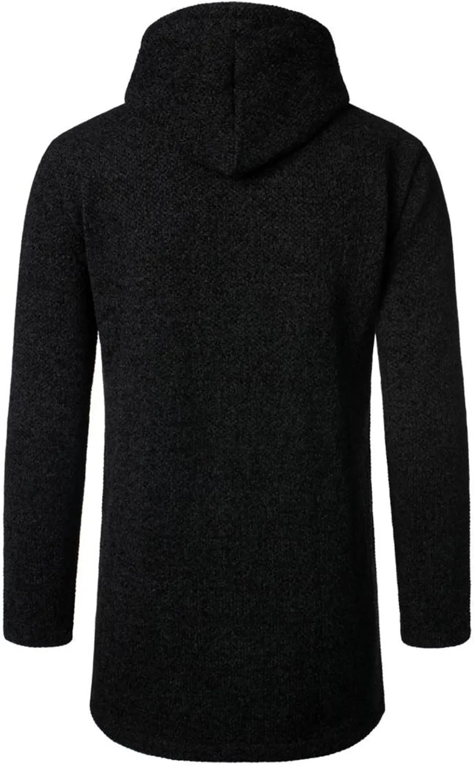 Men's Wool Blend Jacket Winter Warm Sherpa Lined Thicked Overcoats Casual Slim Medium Long Plush Fleece Hooded Coats