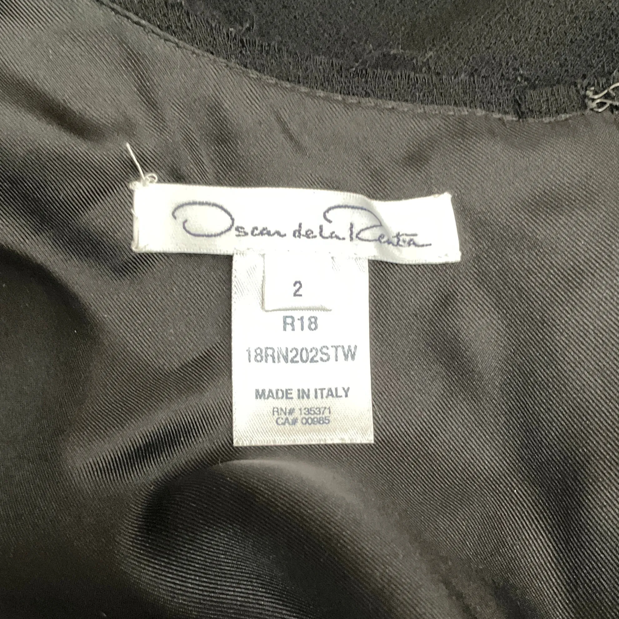 Oscar de la Renta Black Wool Dress with Cut Out Bell Sleeves