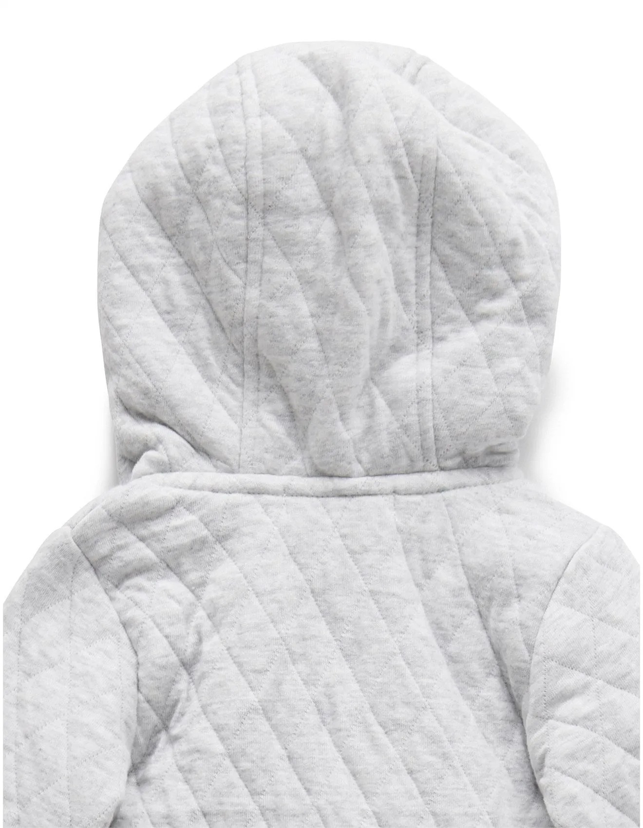 Purebaby Organic Quilted Growsuit - Pale Grey Melange
