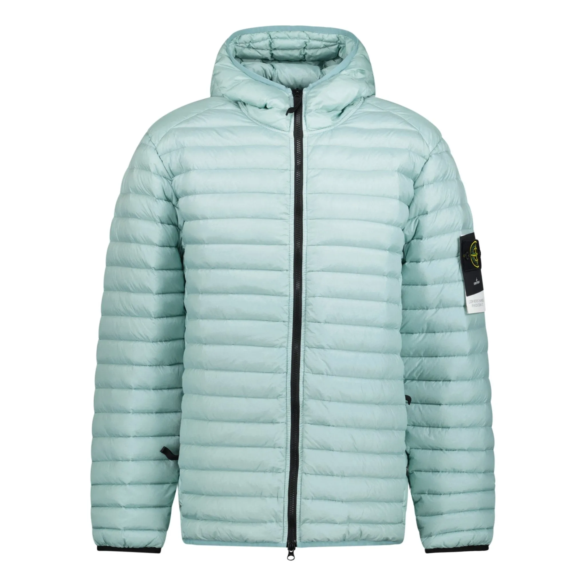 Stone Island Loom Woven Hooded Down Jacket Blue