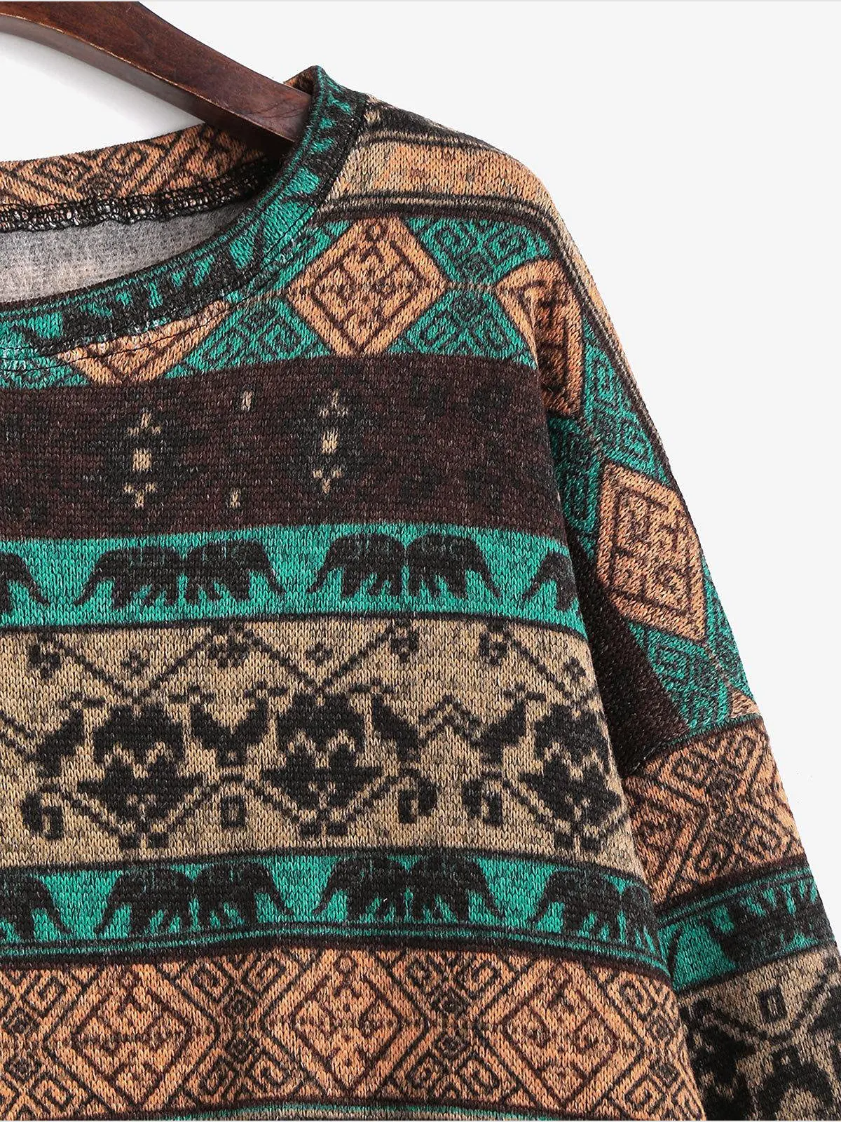 Tribal Pattern Knit Sweater